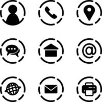 Illustration of Business Calling Card Icons in Circles vector