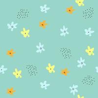 Hand drawn seamless pattern with abstract flowers.Botanical illustration for home decor, interior design, wallpaper, kids fashion, print for cover design,packaging paper. vector
