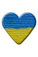 heart with Ukrainian flag isolated on white photo