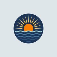 Sunset beach concept. Letter 'O' logotype. Modern circular logo for business, company, brand, identity, marks. Vector eps 10.