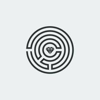 Labyrinth concept. Letter 'O' logotype. Modern circular logo for business, company, brand, identity, marks. Vector eps 10.