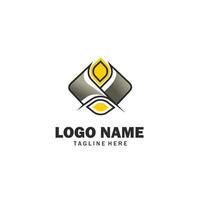 Logo abstrak with tellow collor and grey vector