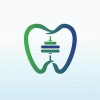 dental cruzar ajuste gimnasio equipo logo vector diseño
