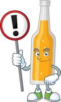 Cartoon character of bottle of beer vector