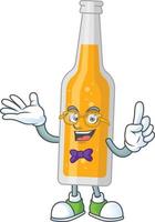 Cartoon character of bottle of beer vector