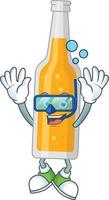 Cartoon character of bottle of beer vector