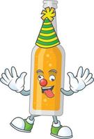 Cartoon character of bottle of beer vector