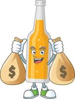 Cartoon character of bottle of beer vector