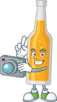 Cartoon character of bottle of beer vector