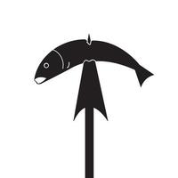 Dead fish on a spear vector