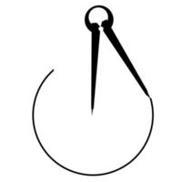 Drawing compass for making circles and arcs vector