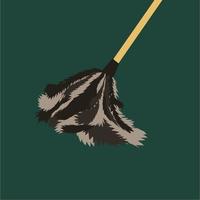 Feather duster on green background vector