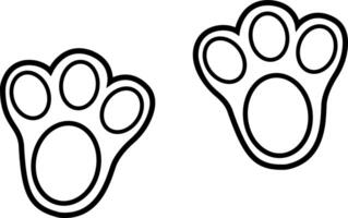 vector of Rabbit Paw Print. line art paw. bunny feet. illustration isolated on white background