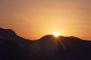 view on sunrise on Santorini photo