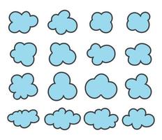 Set of clouds doodle art decoration vector illustration.