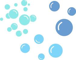 vector set of blue bubbles floating isolated background illustration flat design.