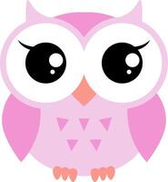 baby owl girl cartoon illustration. cute animals. hand drawn character. vector