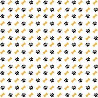 Dog Paw seamless pattern footprint cartoon repeat wallpaper tile background. simple flat color style vector