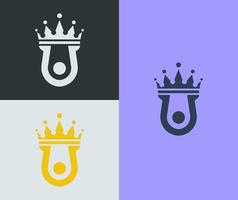 Holding crown concept. Creative letter U logo vector template. Modern and futuristic concept.