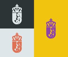 Queen concept. Creative letter U logo vector template. Modern and futuristic concept.
