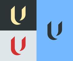 Negative space concept. Creative letter U logo vector template. Modern and futuristic concept.