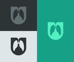 Lung concept. Creative letter U logo vector template. Modern and futuristic concept.