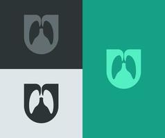 Lung concept. Creative letter U logo vector template. Modern and futuristic concept.