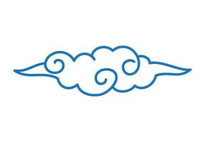 Blue aesthetic clouds icon isolated art decoration. vector