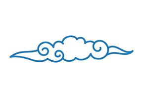 Blue aesthetic clouds icon isolated art decoration. vector