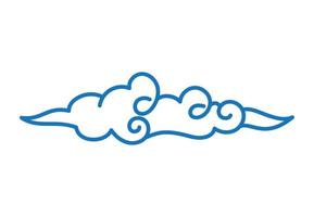 Blue aesthetic clouds icon isolated art decoration. vector