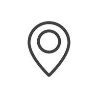 Location map pin icon isolated flat design vector illustration.