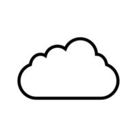 Cloud Isolated Sign Drawn with Black Thin Line. It can be used for sites, weather forecasts, articles, books, interfaces and various design vector