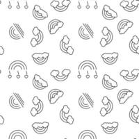 Monochrome vector seamless pattern of various rainbows for web sites and polygraphy