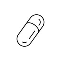Capsule Isolated Icon drawn with Black Thin Line. Vector sign for applications, books, banners, adverts, sites, shops, stores