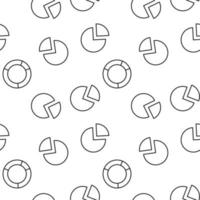 Seamless pattern of pie charts is made of line icons vector