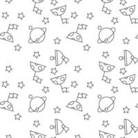 Seamless vector repeating pattern of planet, The Moon, radar, star. It can be used for web sites, apps, clothes, covers, banners etc