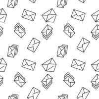Seamless vector repeating pattern of envelope is made of line icons for polygraphy and websites