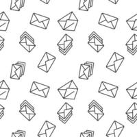 Seamless vector repeating pattern of envelope is made of line icons for polygraphy and websites