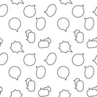 Monochrome vector seamless pattern of various speech bubbles for web sites and polygraphy