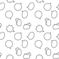 Monochrome vector seamless pattern of various speech bubbles for web sites and polygraphy