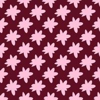 Vector seamless pattern of pink flower on dark violet background. Suitable for web sites, textile, fabric, wallpapers