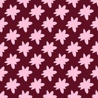 Vector seamless pattern of pink flower on dark violet background. Suitable for web sites, textile, fabric, wallpapers