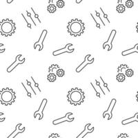 Monochrome vector seamless pattern of wrench, indicator, gear, cogwheel for web sites and polygraphy