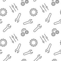 Monochrome vector seamless pattern of wrench, indicator, gear, cogwheel for web sites and polygraphy