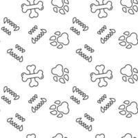 Seamless pattern of animal teeth, paw, crossed bones. Suitable for shops, web sites and applications, media, backgrounds vector