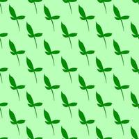 Vector seamless pattern of green leaves on light green background. Suitable for web sites, textile, fabric, wallpapers