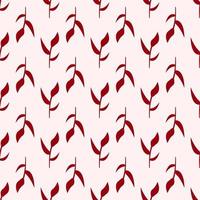 Dark red leaves on light pink background vector