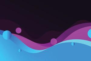 Blue and purple gradient wave with circle background. vector