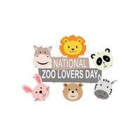National Zoo Lovers Day background. vector