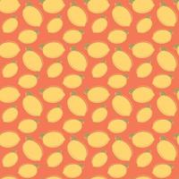 Seamless hand drawn lemon pattern. vector